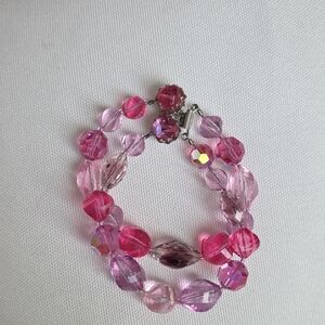 Pink Beaded Double-Strand Bracelet - Women's Jewelry